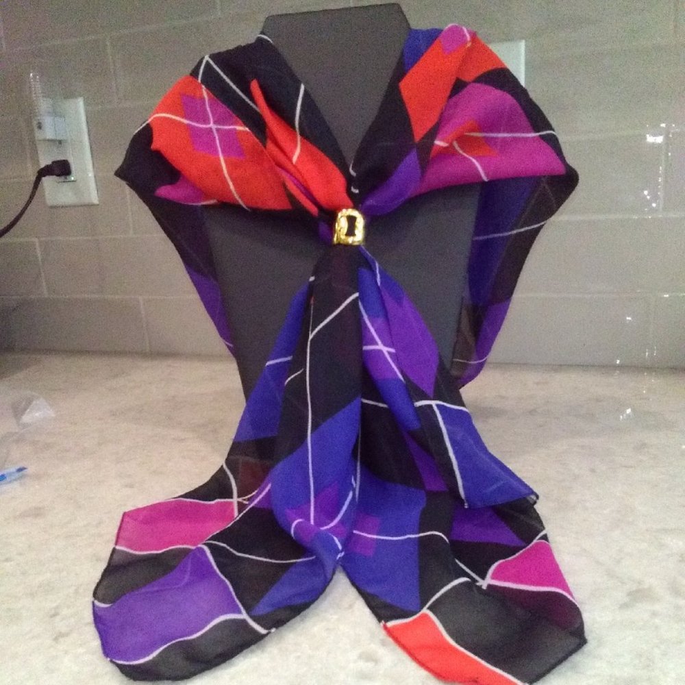 Beautiful accent sheer/semi-sheer scarf